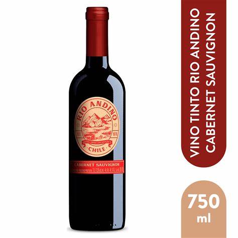 Vino Tinto Rio Andino Cabernet Sauvignon de 750 ml.