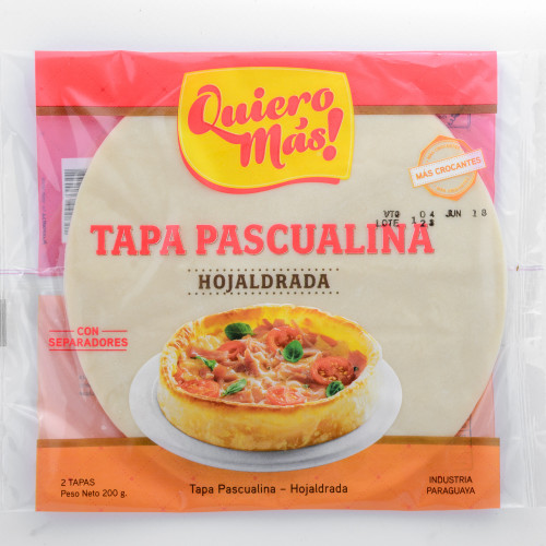 Tapa Quiero Mas para Pascualina Hojaldrada de 2 Uni.