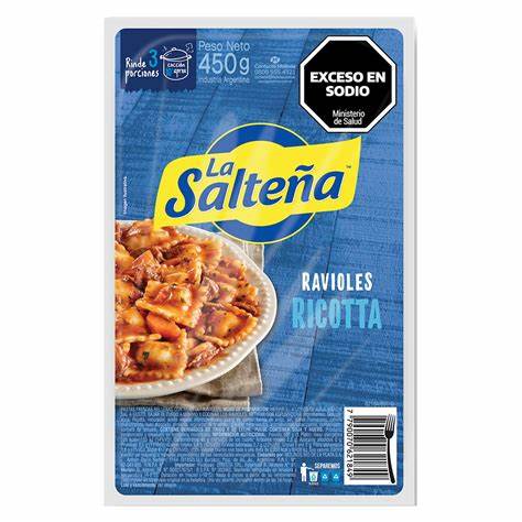 Ravioles La Salteña de Ricota y Jamón de 450 gr.