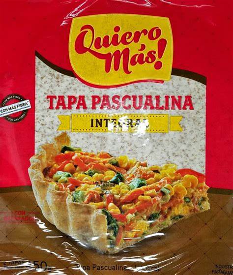 Tapa para Pascualina integral Quiero Mas x 2 Uni.