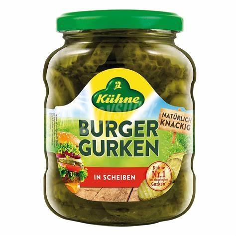 Pepinillos Kuhne Para Hamburguesas de 185 gr.