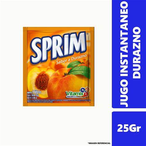 Jugo en Polvo Sprim Durazno de 25 gr.