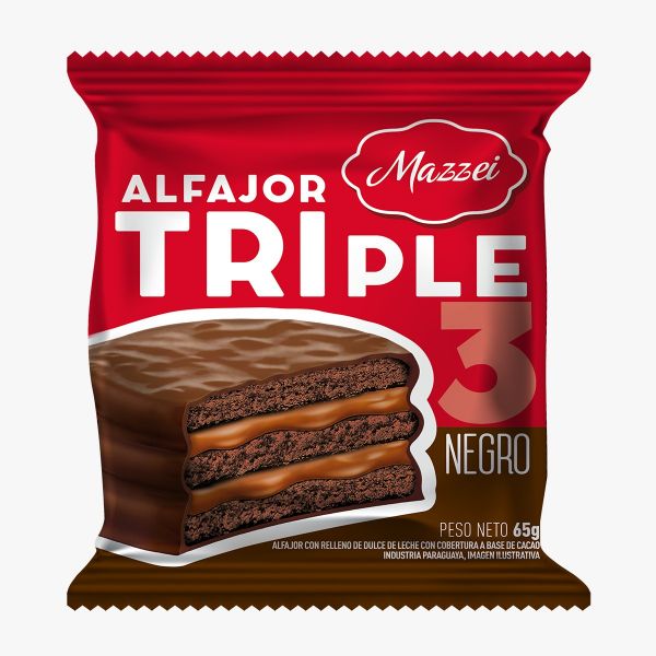 ALFAJOR MAZZEI CHCOCOLATE NEGRO 65gr