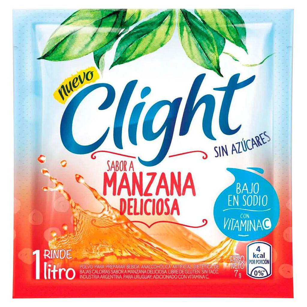 Refresco en Polvo Clight Manzana Deliciosa Vitamina C+D de 7 gr.