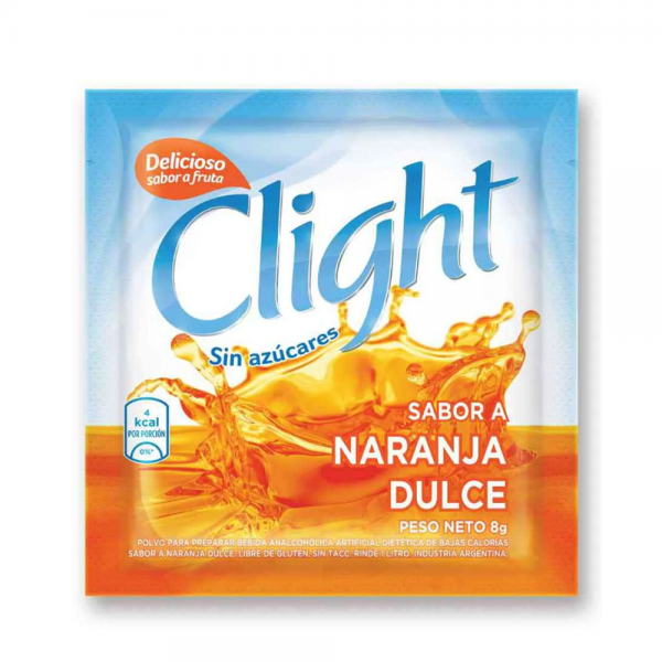 Refresco en Polvo Clight Naranja Vitamina C+D de 8 gr.